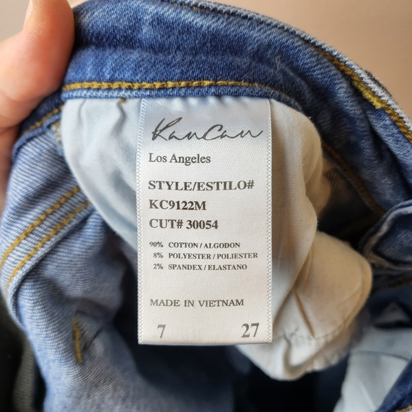 KanCan Estilo Distressed Ankle Skinny Jeans Medium Wash Step Hem - Picture 3 of 7